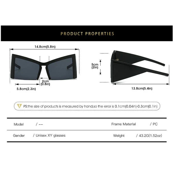 Irregular semi-rimless sunglasses with UV400 protection, offering a unique and stylish design for both men and women
