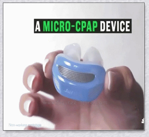 Maskless, cordless anti-snoring device for sleep apnea relief, featuring innovative air filtration system and compact, discreet design