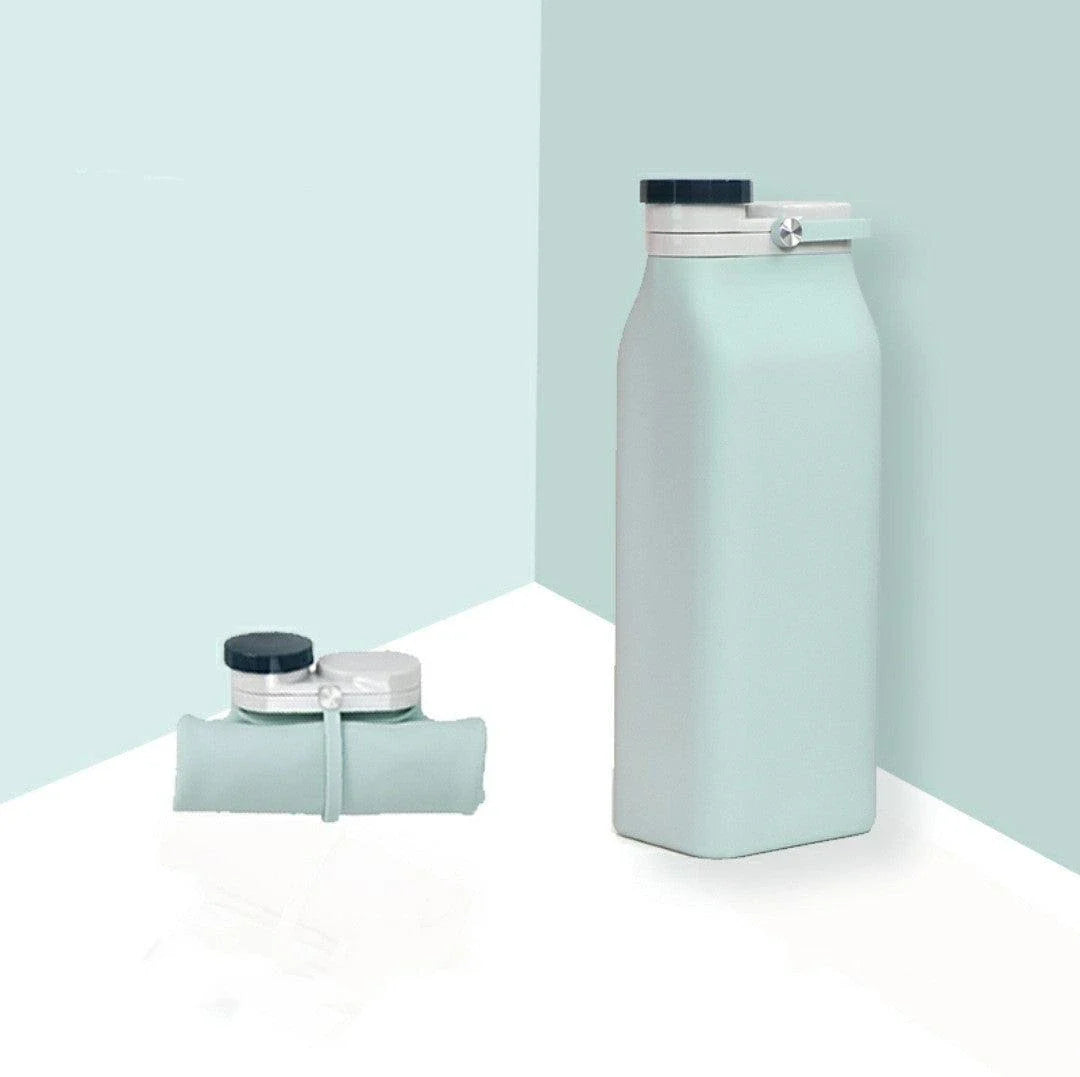 Compact and stylish folding cup made of soft silicone, available in various colours, perfect for on-the-go refreshment