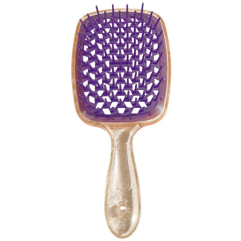 Luxurious air cushion scalp massage hair brush with wide teeth for smooth, painless detangling and healthier hair