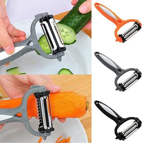 Premium 360-degree rotary vegetable peeler with durable plastic construction and stainless steel blade for effortless, precision peeling