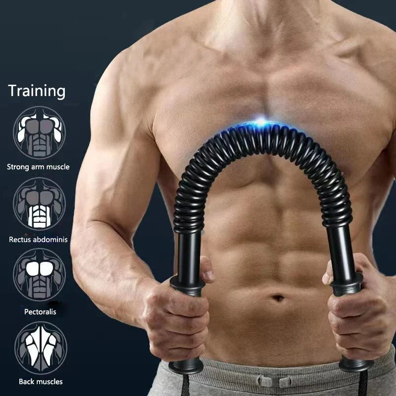 Adjustable spring-loaded arm trainer for targeted chest and arm strengthening exercises