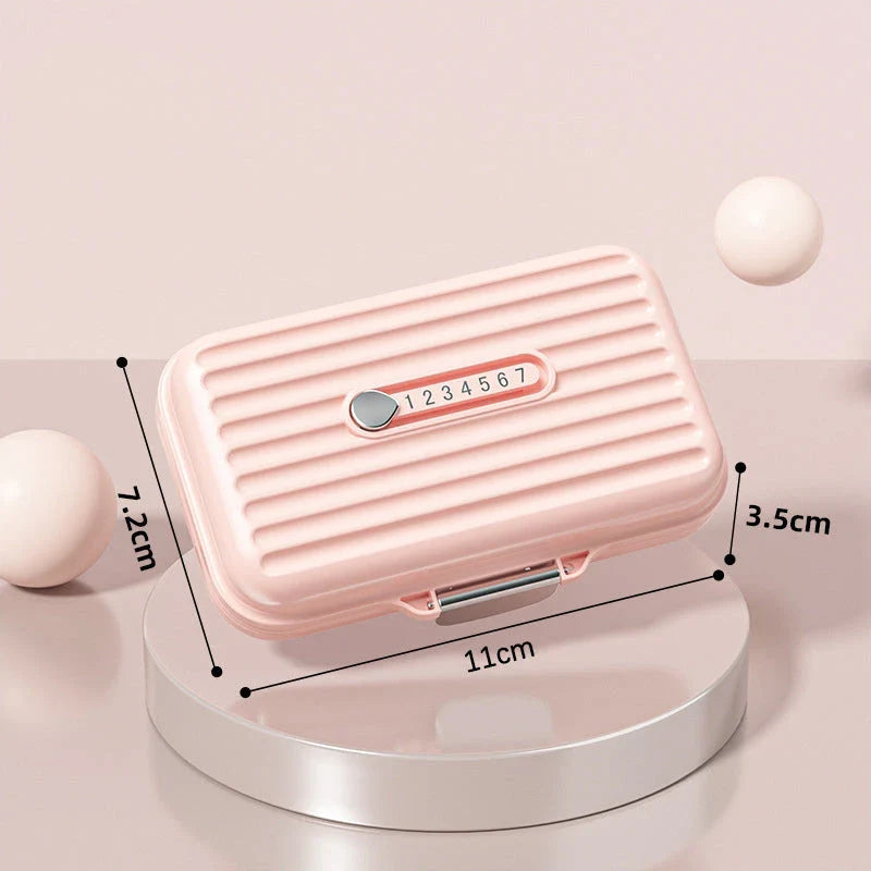 Premium waterproof weekly pill organiser with seven secure compartments for organised medication management