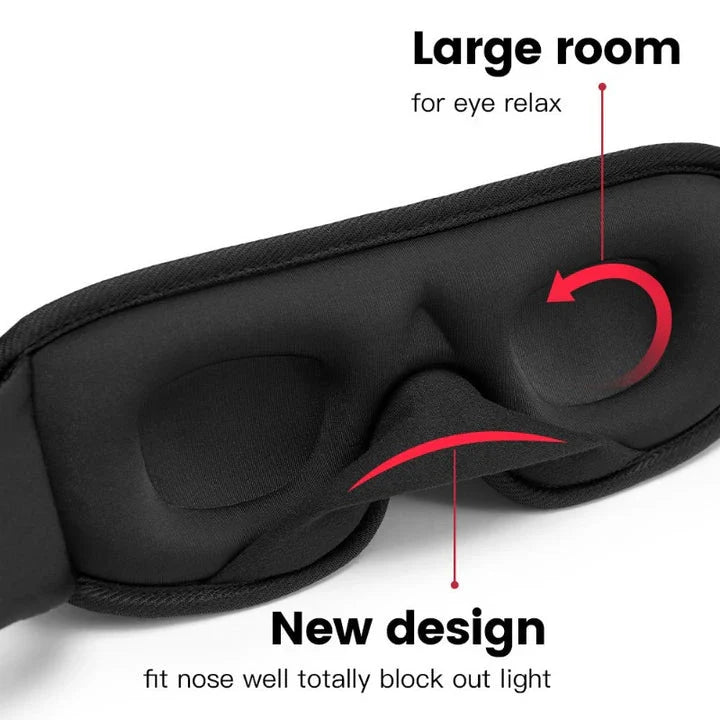 Luxury 3D memory foam sleep mask with adjustable elastic band for a tailored fit and complete darkness