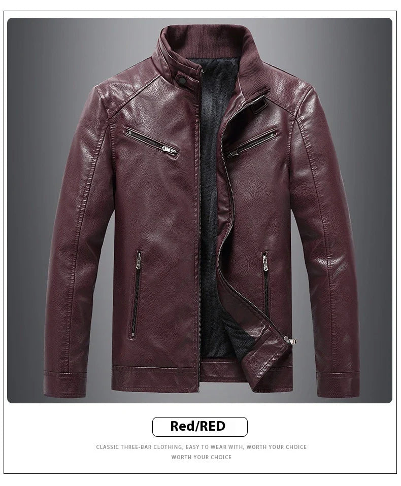 Stylish Fleece-Padded Jacket with PU Leather Accents in Various Colours