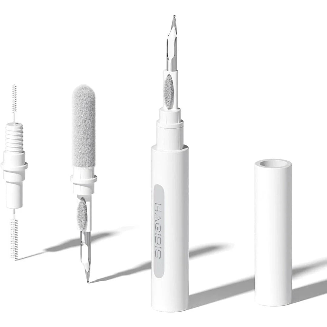 Premium 3-in-1 Earbuds Cleaning Kit with Flocking Sponge, High-Density Brush and Metal Pen Tip