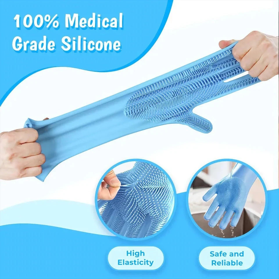 Eco-friendly silicone pet grooming gloves with soft brush heads for effective hair removal and coat care