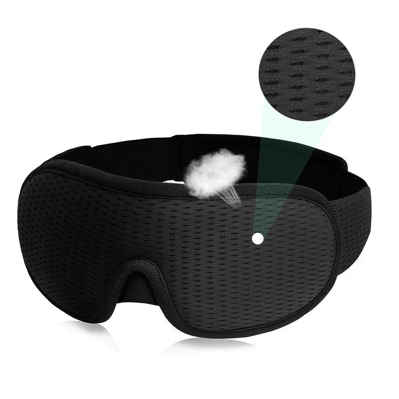 Luxury 3D memory foam sleep mask with adjustable elastic band for a tailored fit and complete darkness