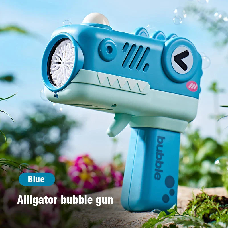 A colourful and vibrant cartoon-themed bubble blaster machine, perfect for entertaining children at outdoor events and parties.