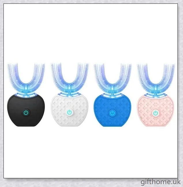Premium Automatic Whitening Toothbrush with 360-degree rotating head, nano-blue light whitening, and gum massage features for sparkling smiles.