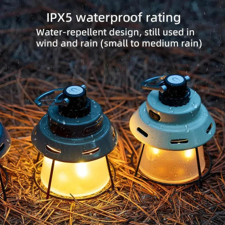 Portable Camping Light with four-level lighting, magnetic attachment, and convenient hook for versatile outdoor illumination