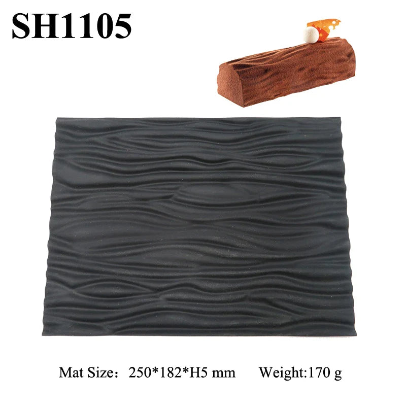 Premium silicone cake mould with woven heart-shaped and wood grain textures for creating delightful desserts