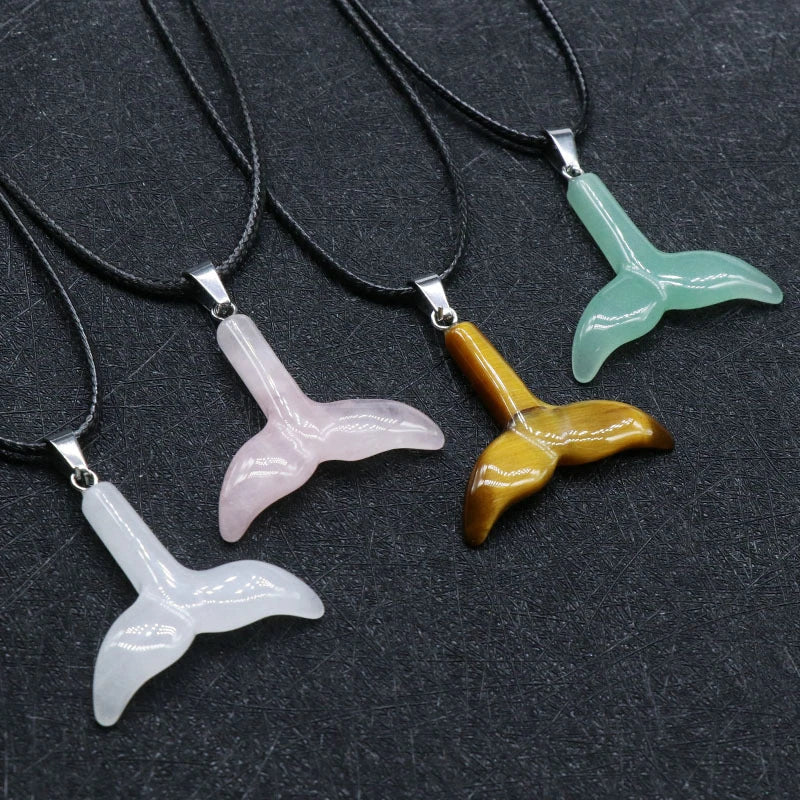 Beautifully crafted crystal fishtail pendant necklace with a graceful, elegant design.