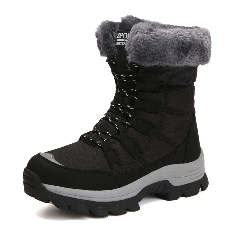 Premium cotton snow boots with waterproof design, plush lining, and non-slip outsole for women