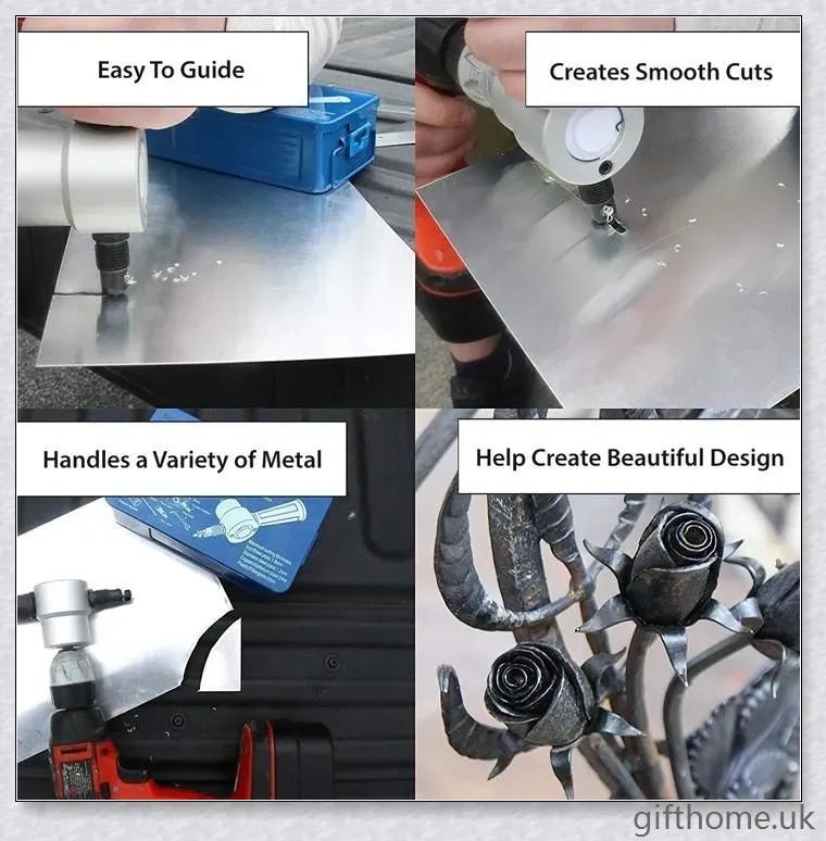 Double-Headed Metal Nibbler - a versatile tool that turns your drill into a powerful cutting machine for effortless metal, plastic, and soft material cutting