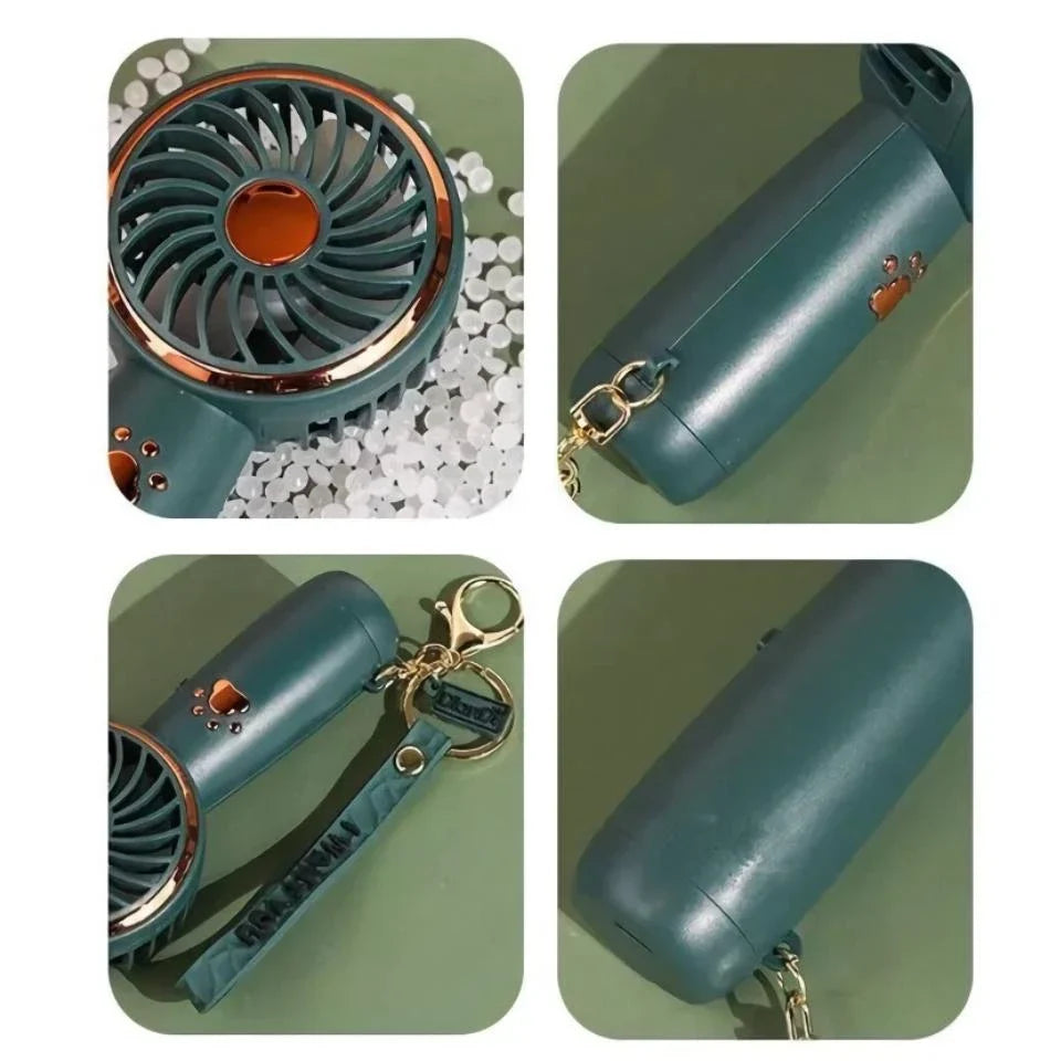 Compact, cartoon-themed USB handheld fan for keeping cool during the summer months