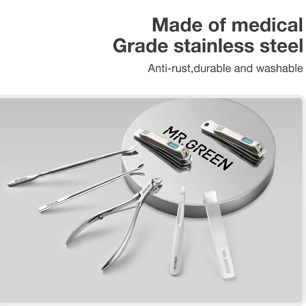 Luxurious 7-in-1 Manicure and Pedicure Set with Medical-Grade Stainless Steel Tools and Stylish Leather Case