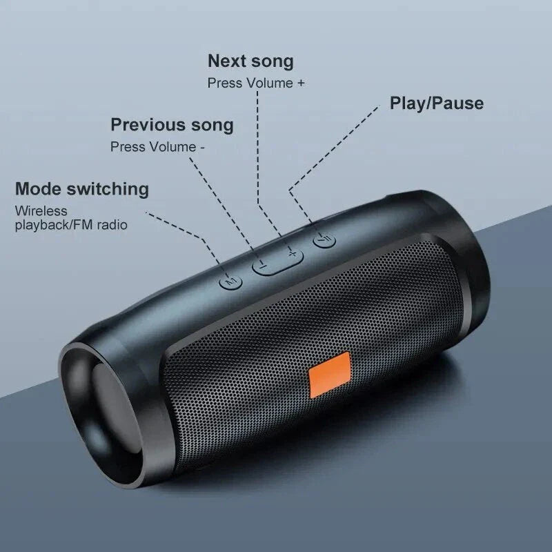 Powerful portable stereo Bluetooth speaker with deep bass and dual speakers for exceptional audio on the move