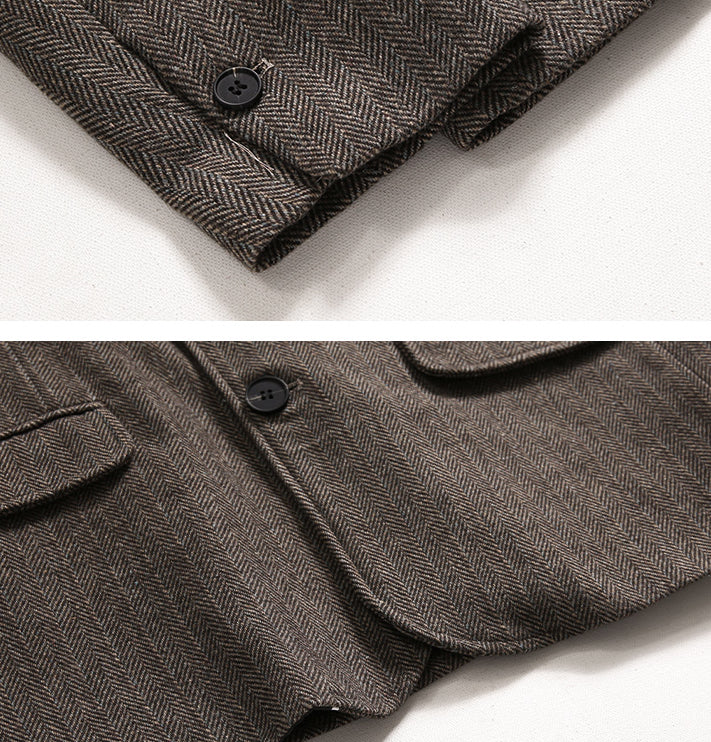 Stylish Korean-inspired relaxed fit premium small jacket in khaki colour with attention to detail