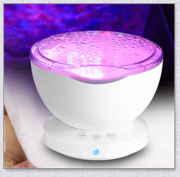 Soothing ocean wave LED projector creates a calming, spa-like atmosphere for relaxation and sleep