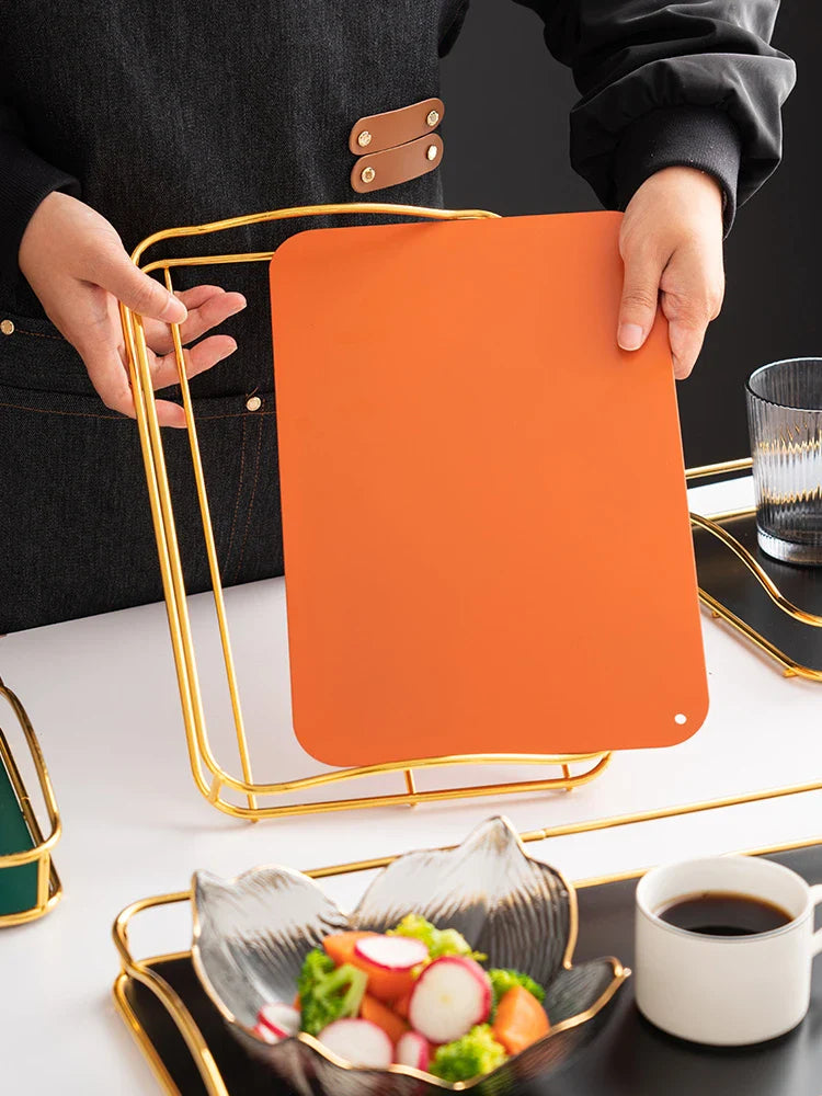 Premium household tea tray made of iron with versatile storage for cups, saucers, and everyday items in a range of stylish colours.
