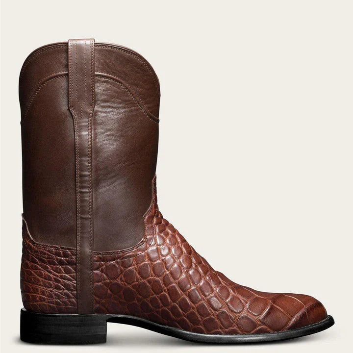 Premium black leather cowboy boots with EVA insole and durable PU outer material for men