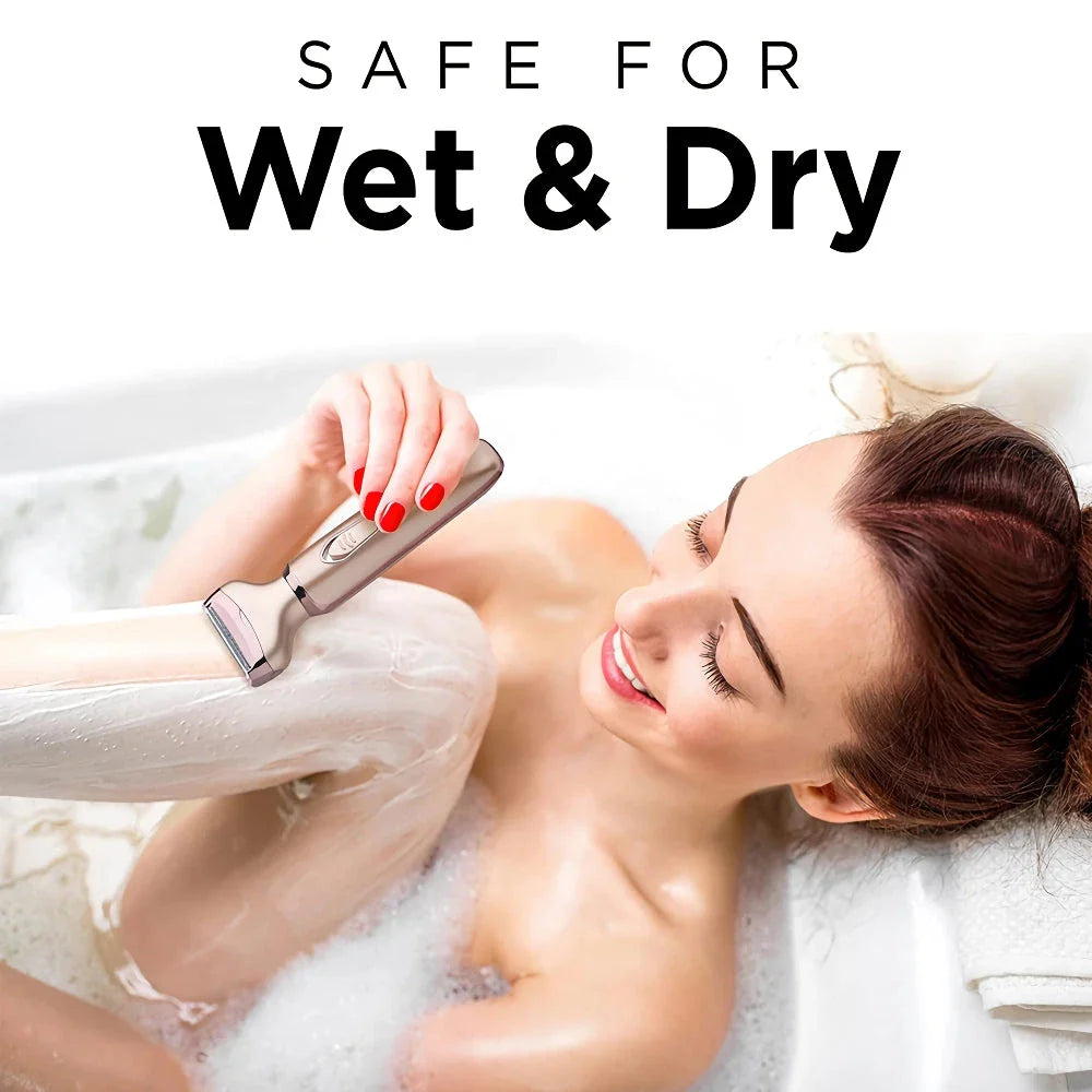 Professional 2-in-1 Electric Epilator and Razor for Women with Hypoallergenic Blades and Wet/Dry Versatility