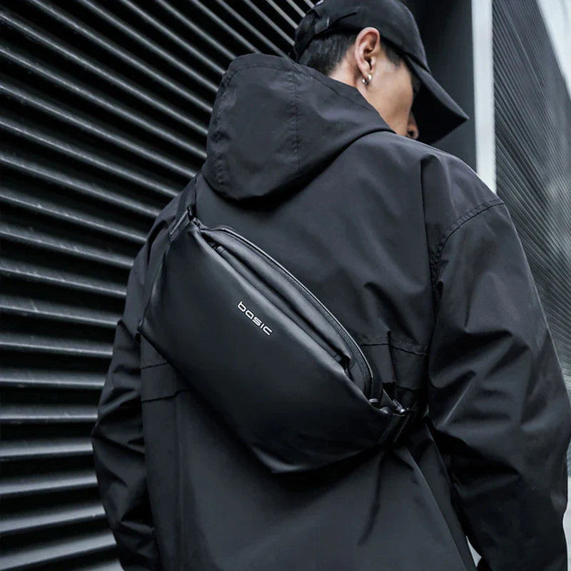 Stylish nylon one-shoulder backpack with zip closure and comfortable strap for professional work attire