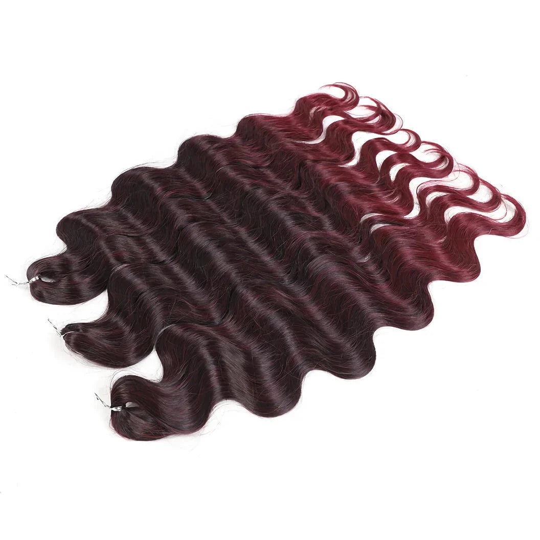 Premium 24-inch body wave crochet hair extensions in ombre blonde shade