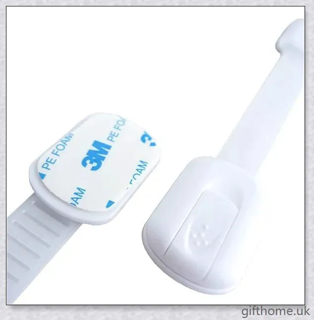 Adjustable child safety lock for securing kitchen cabinets and other household appliances, designed for easy installation and long-lasting protection.