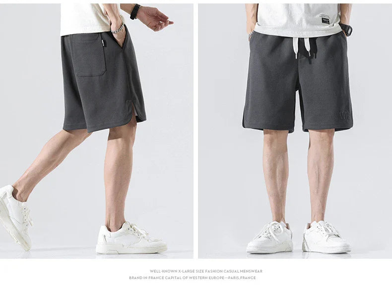 Premium British-made knitted sports shorts in a variety of classic colours, featuring an elastic waistband and loose, comfortable fit.