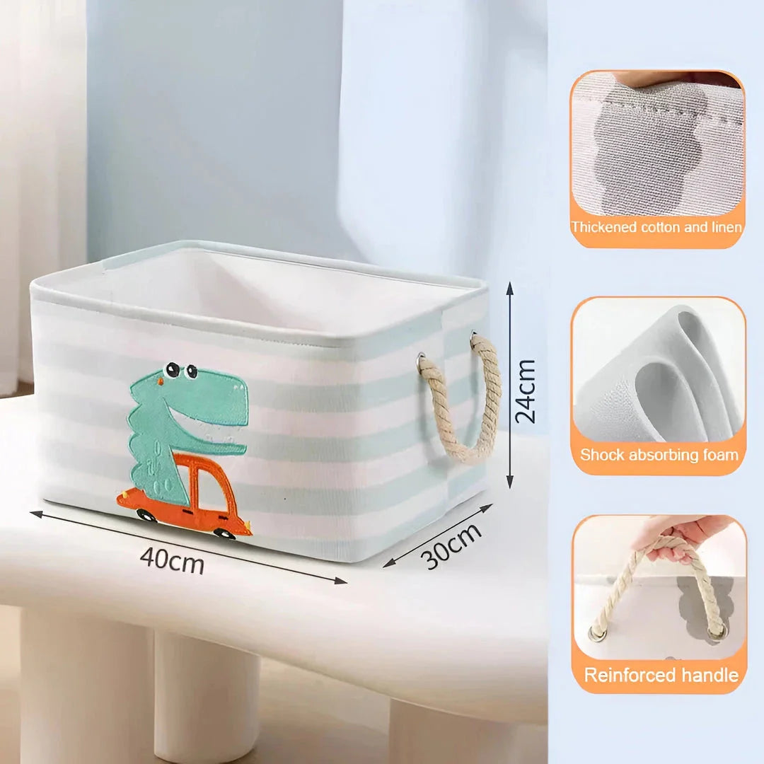 Premium Folding Linen Storage Basket with sturdy handles and iron support ring for versatile organisation and clutter-free spaces