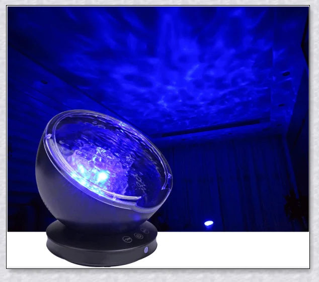 Soothing ocean wave LED projector creates a calming, spa-like atmosphere for relaxation and sleep