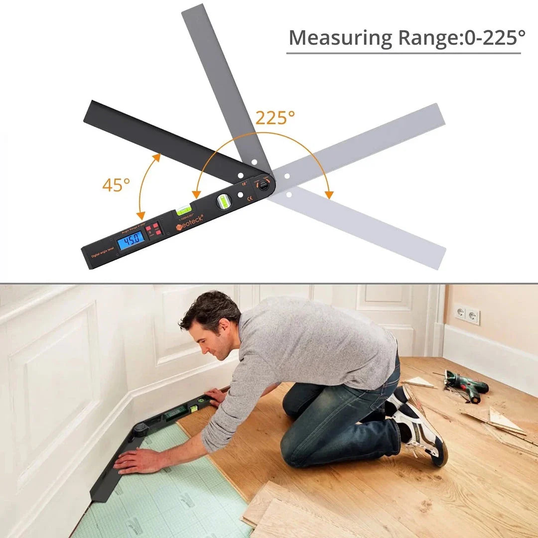 LCD Digital Protractor Spirit Level for precise angle measurement in carpentry, woodworking, and DIY projects