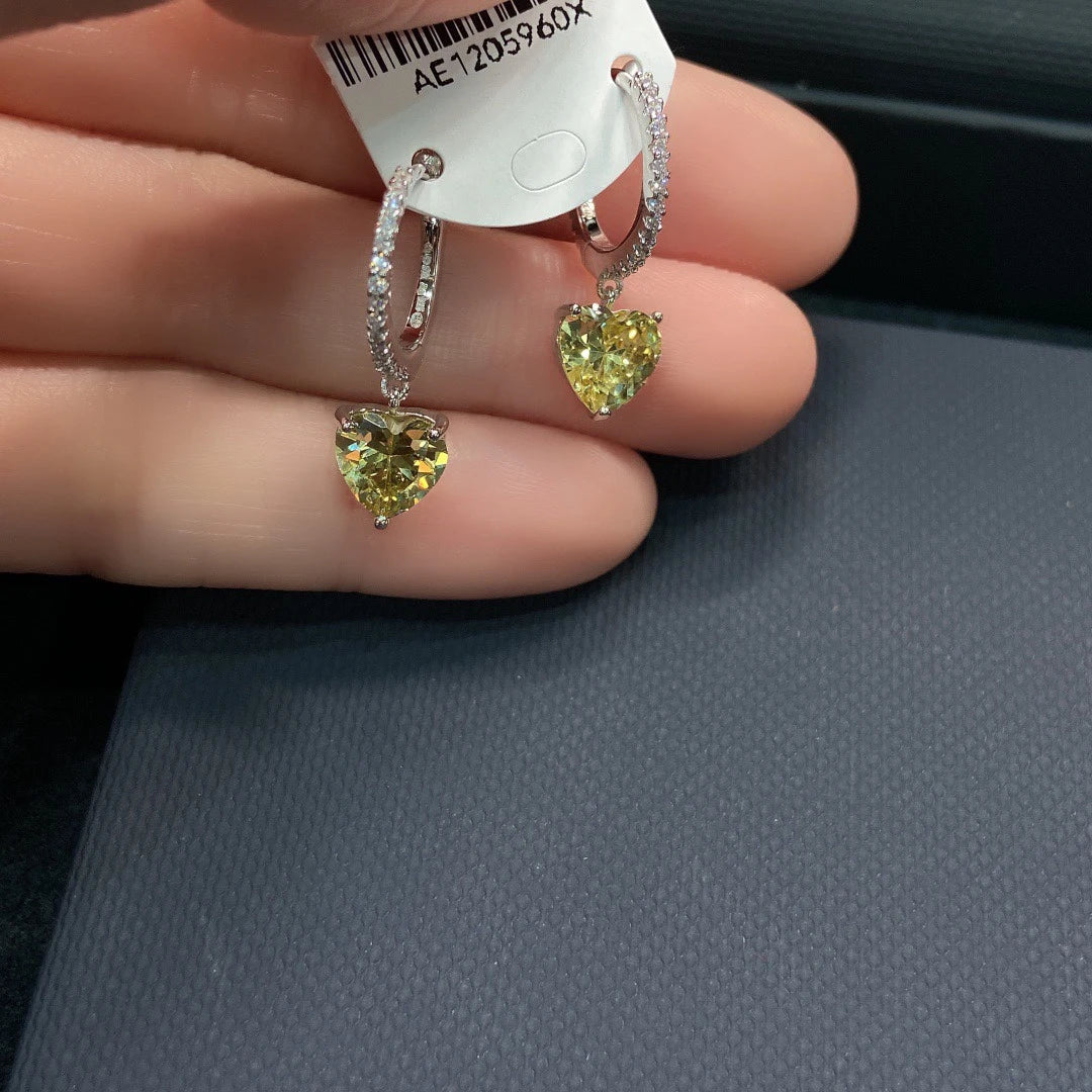 Radiant 925 sterling silver earrings with blue, green, yellow, or white gemstones for stylish women