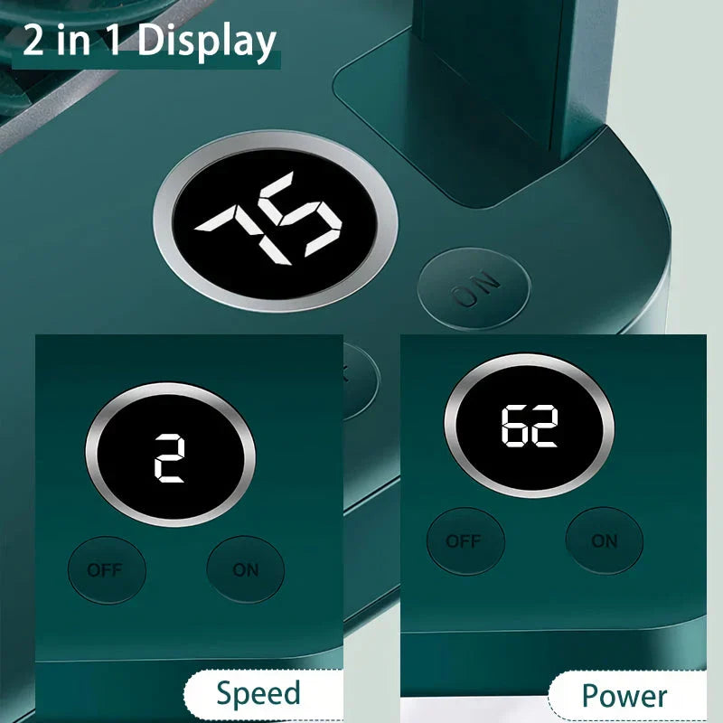 A compact, rechargeable USB desk fan with adjustable speed settings and a tilting head for targeted airflow.
