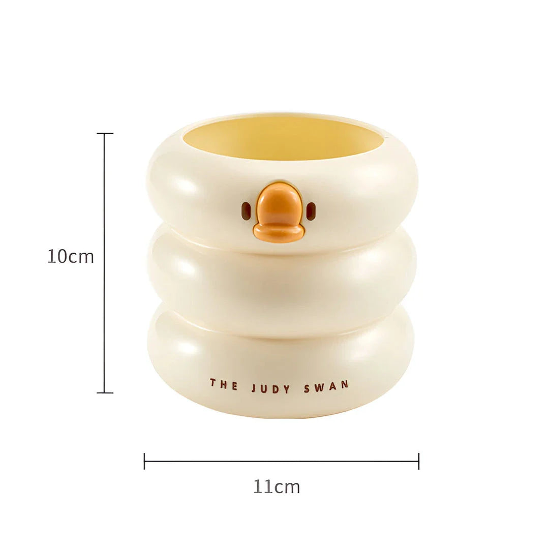 Stylish cartoon desk organiser with spacious circular design and cute cartoon motif for storing pens, pencils, and other desk essentials