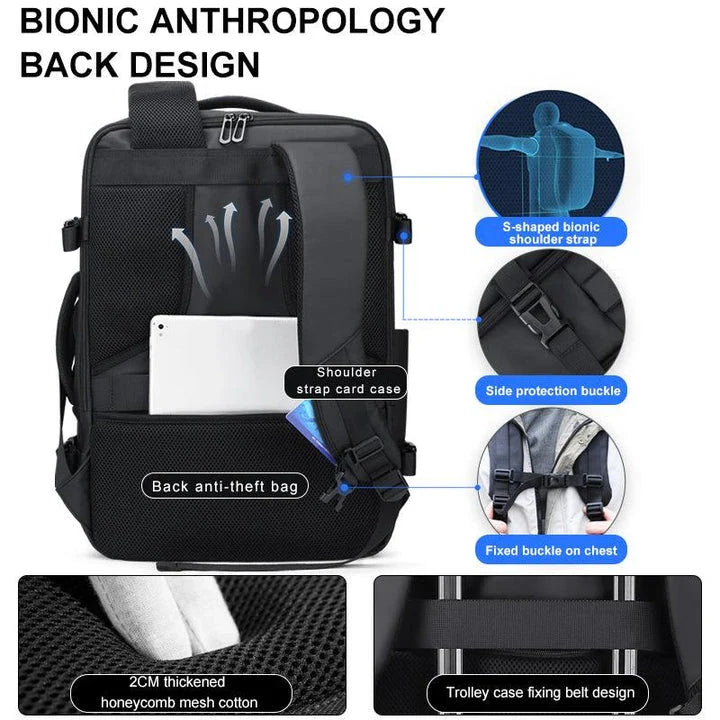 Versatile Backpack made of premium Oxford textile with multiple pockets for organised storage