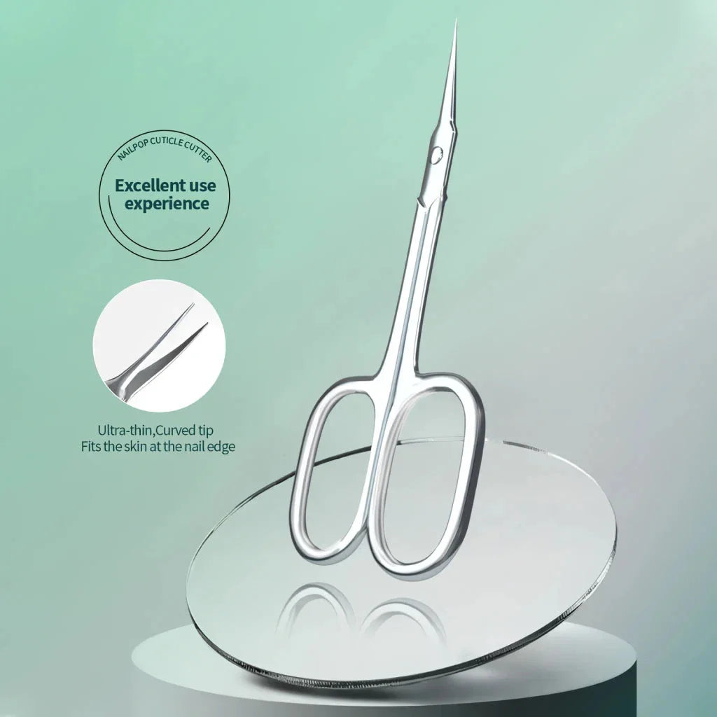 Precision Cuticle Scissors with polished blades and comfortable grip for professional-quality nail care