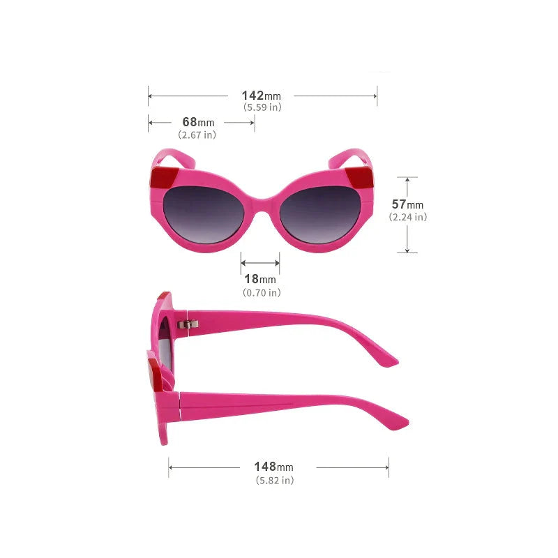 Iconic Cat Eye Retro Punk Sunglasses in black and gray, offering vintage charm and modern edge with UV400 protection