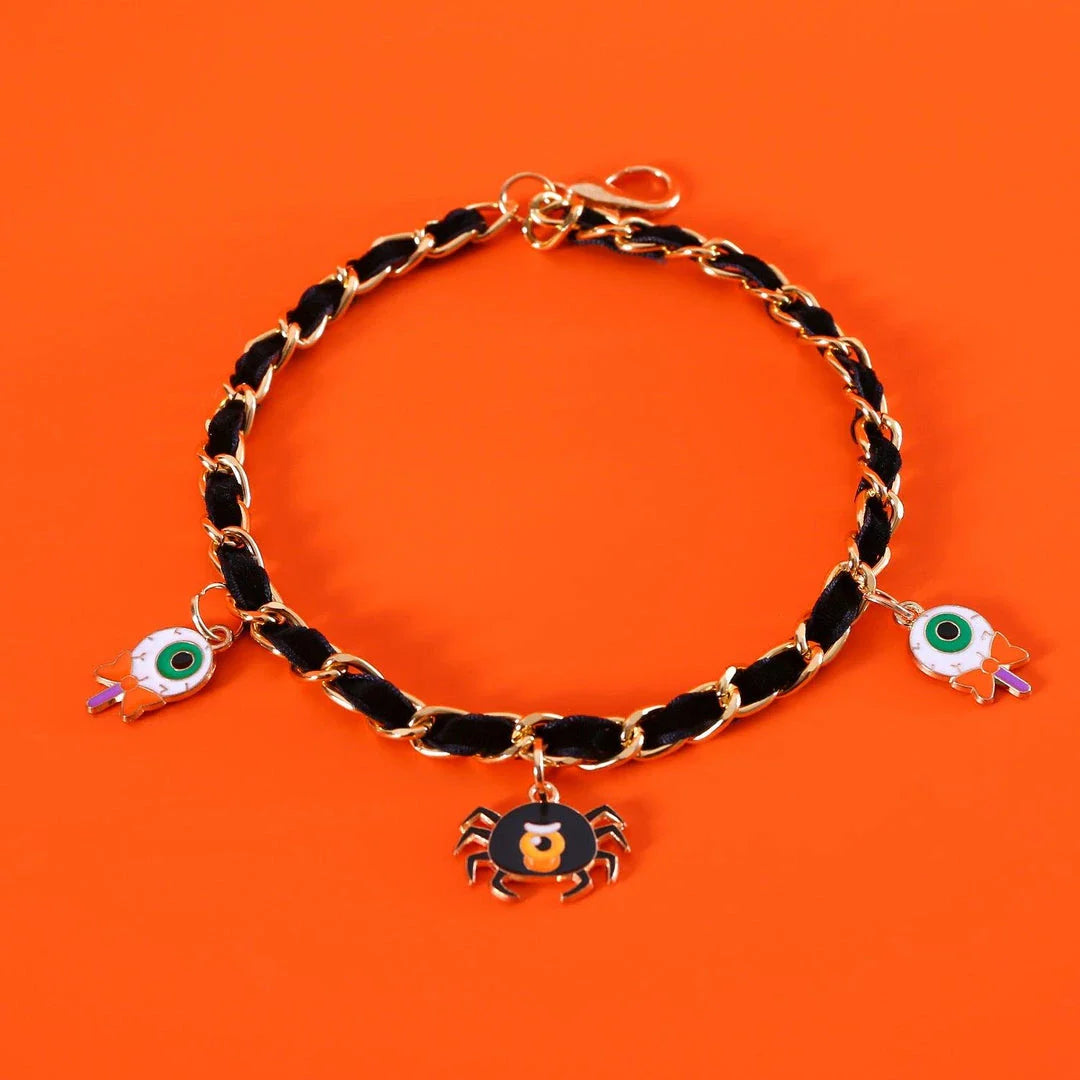 A pet collar made of premium velvet with metal bat charms, perfect for Halloween festivities