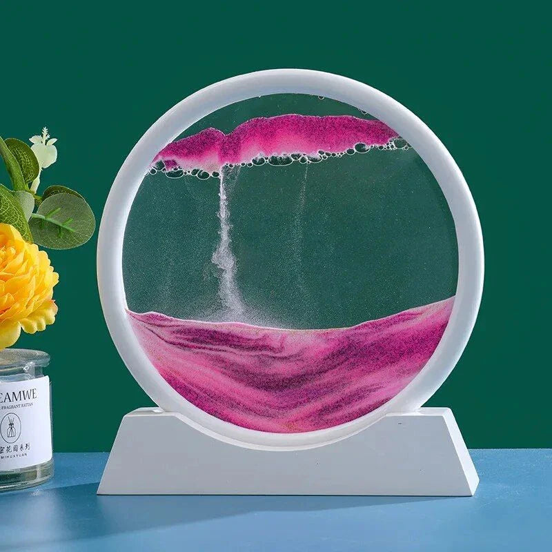 Captivating retro sandscape hourglass with mesmerising deep sea moving sand art