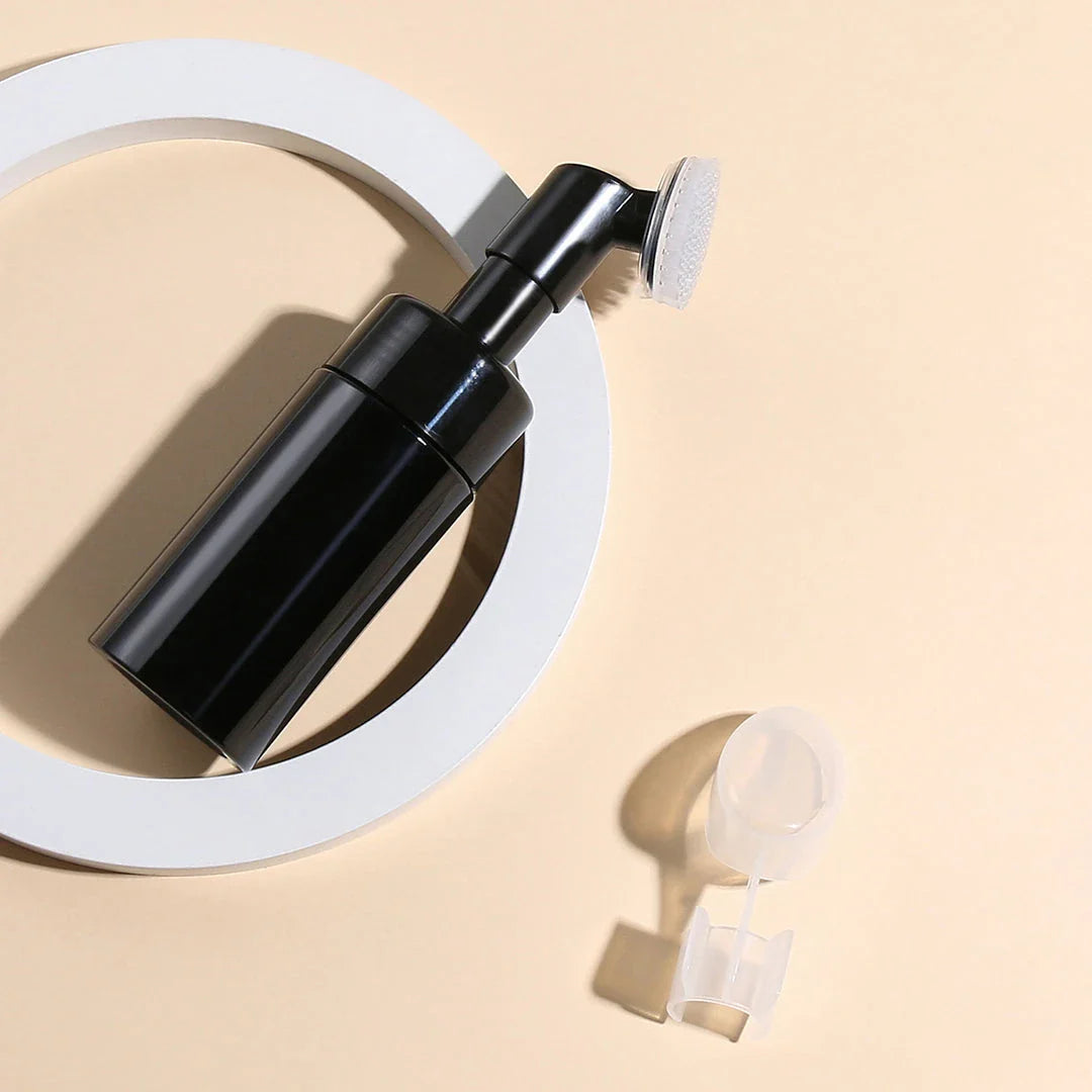 100ml Premium Foam Cleanser Bottle with Integrated Brush Pump Dispenser for Customisable Skincare Routines