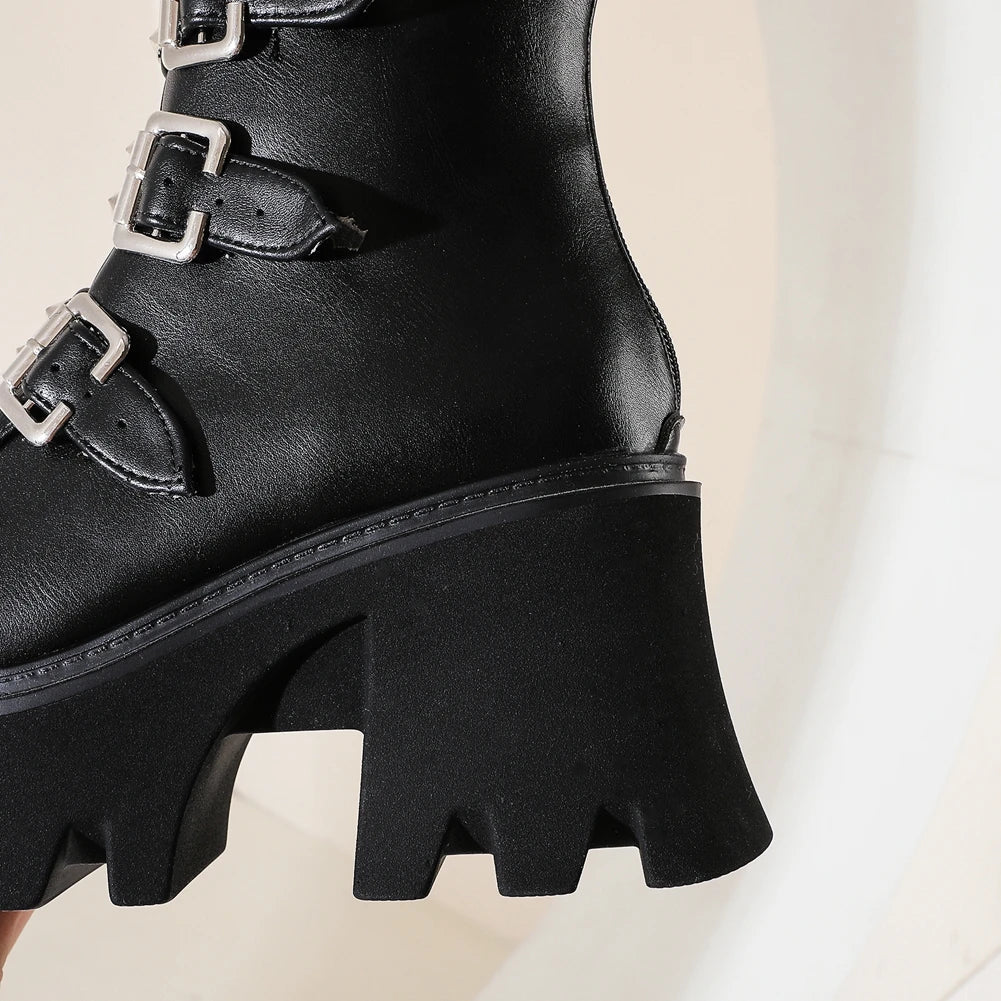 Premium middle-tube motorcycle boots with durable polyurethane soles, waterproof platform, and artificial short plush lining for exceptional comfort and style.