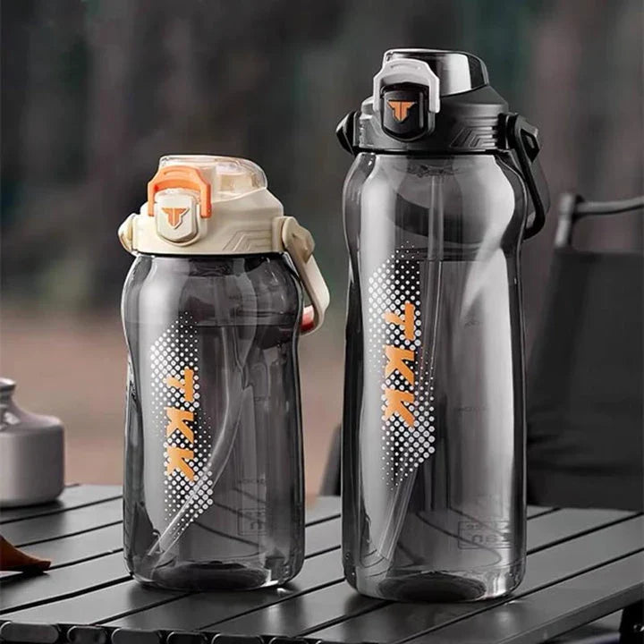 High-quality Tritan water bottle with straw and large capacity for convenient hydration on the go
