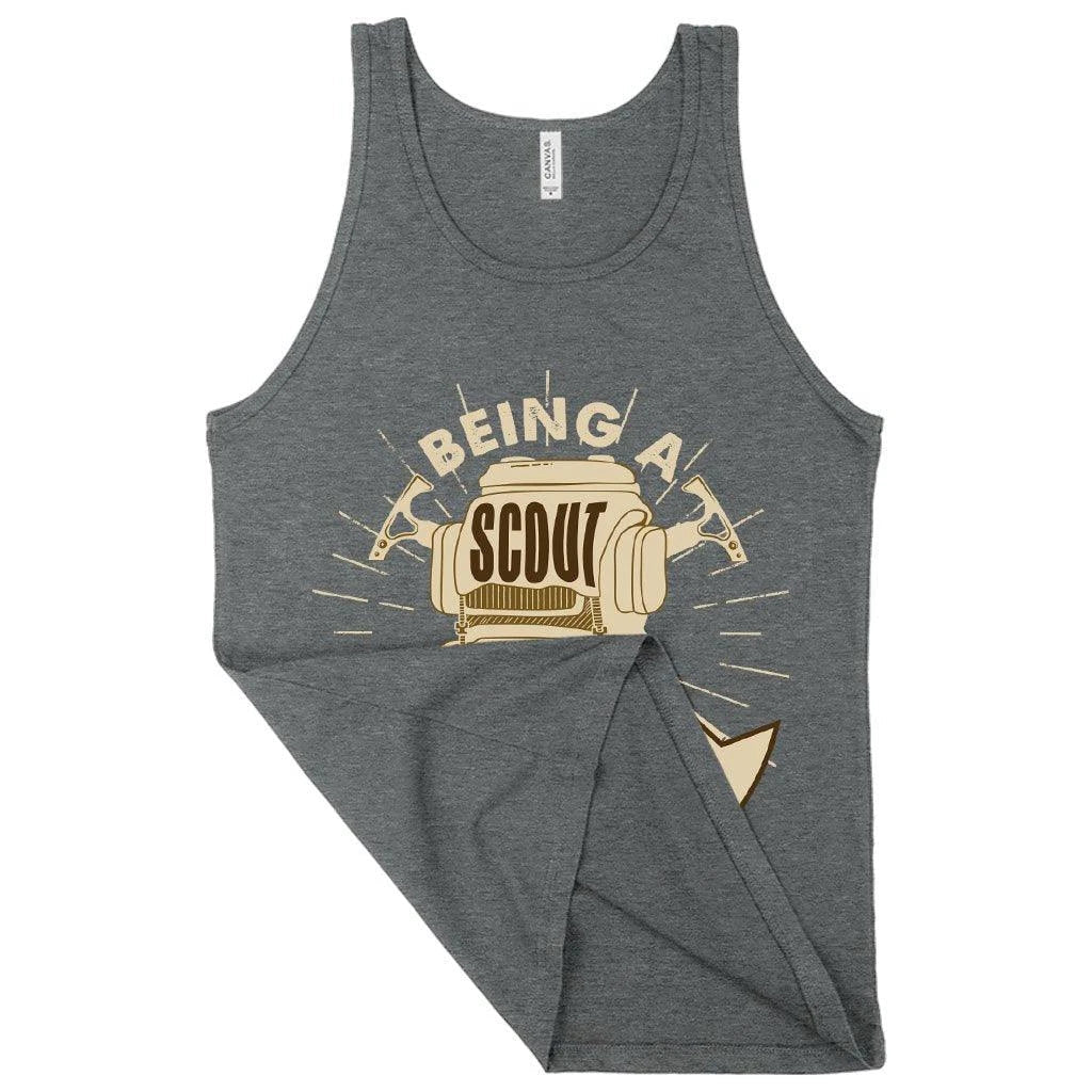Premium cotton tank top with rounded neckline and side-seam detailing, perfect for Scouts and outdoor enthusiasts