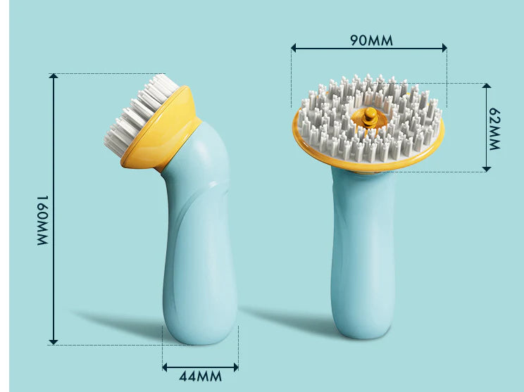 Premium hand-held pet bath brush with soft bristles and ergonomic grip for gentle grooming and cleaning
