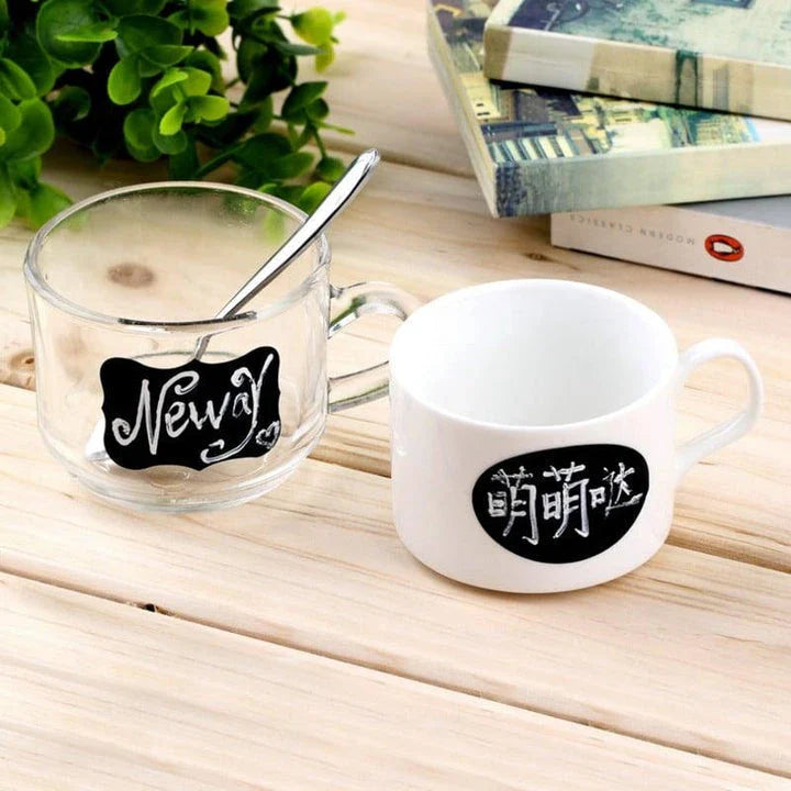 Premium black label decorative stickers for labeling and organizing jars, bottles, and other glassware in the kitchen or home decor