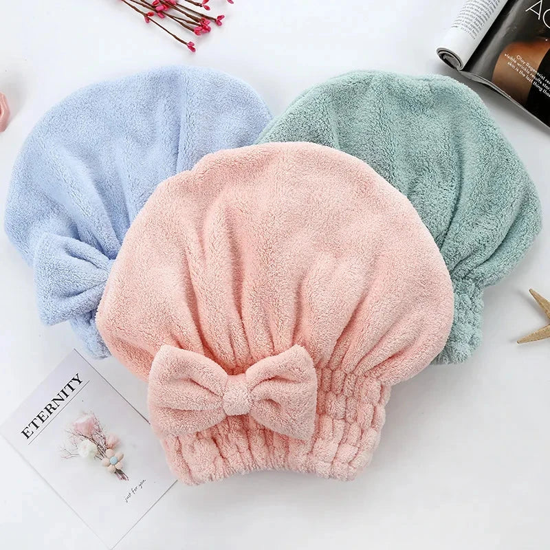 Bamboo Hair Towel Wrap: Microfibre Hair Drying Turban with Stylish Bowknot Design
