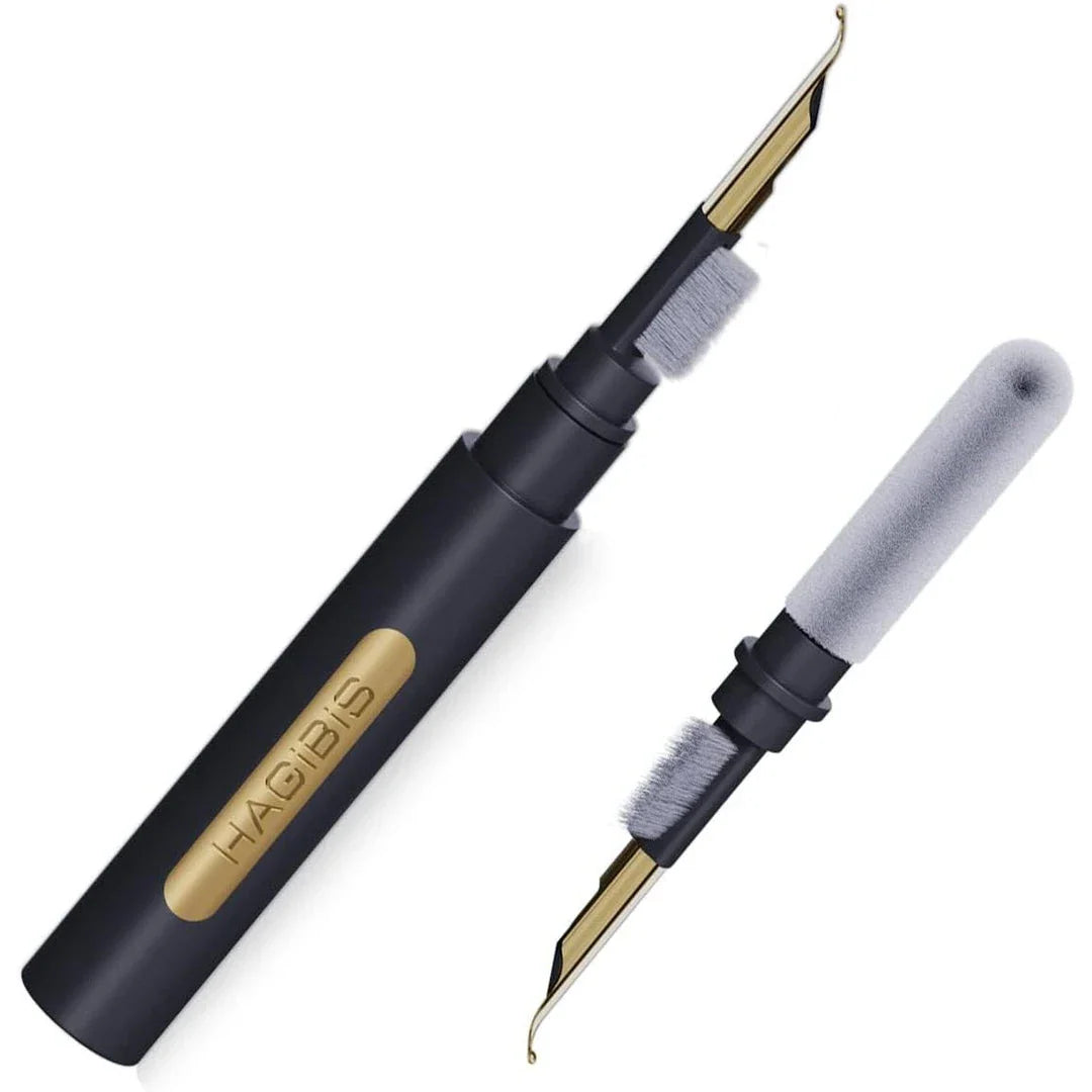 Premium 3-in-1 Earbuds Cleaning Kit with Flocking Sponge, High-Density Brush and Metal Pen Tip